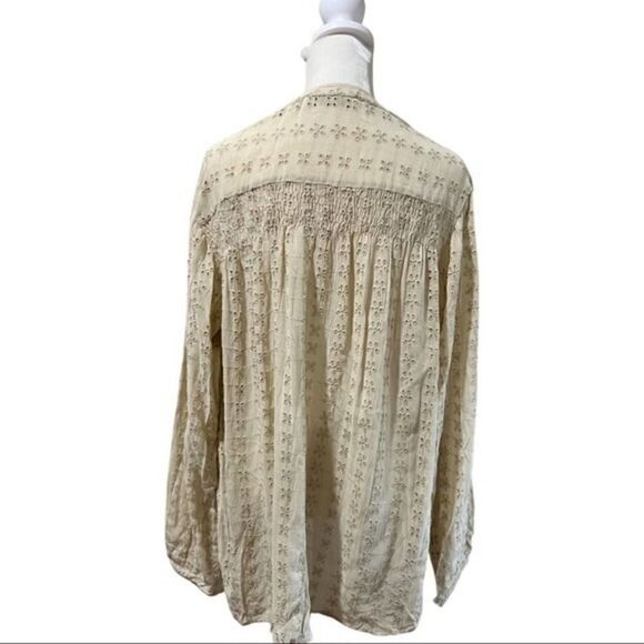 NWT Bishop and young tan Eyelet button down size small - Picture 2 of 7